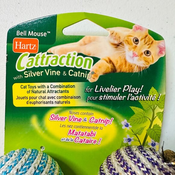 Hartz Cattraction Silver Vine & Catnip Bell Mouse Cat Toys - Picture 4 of 7